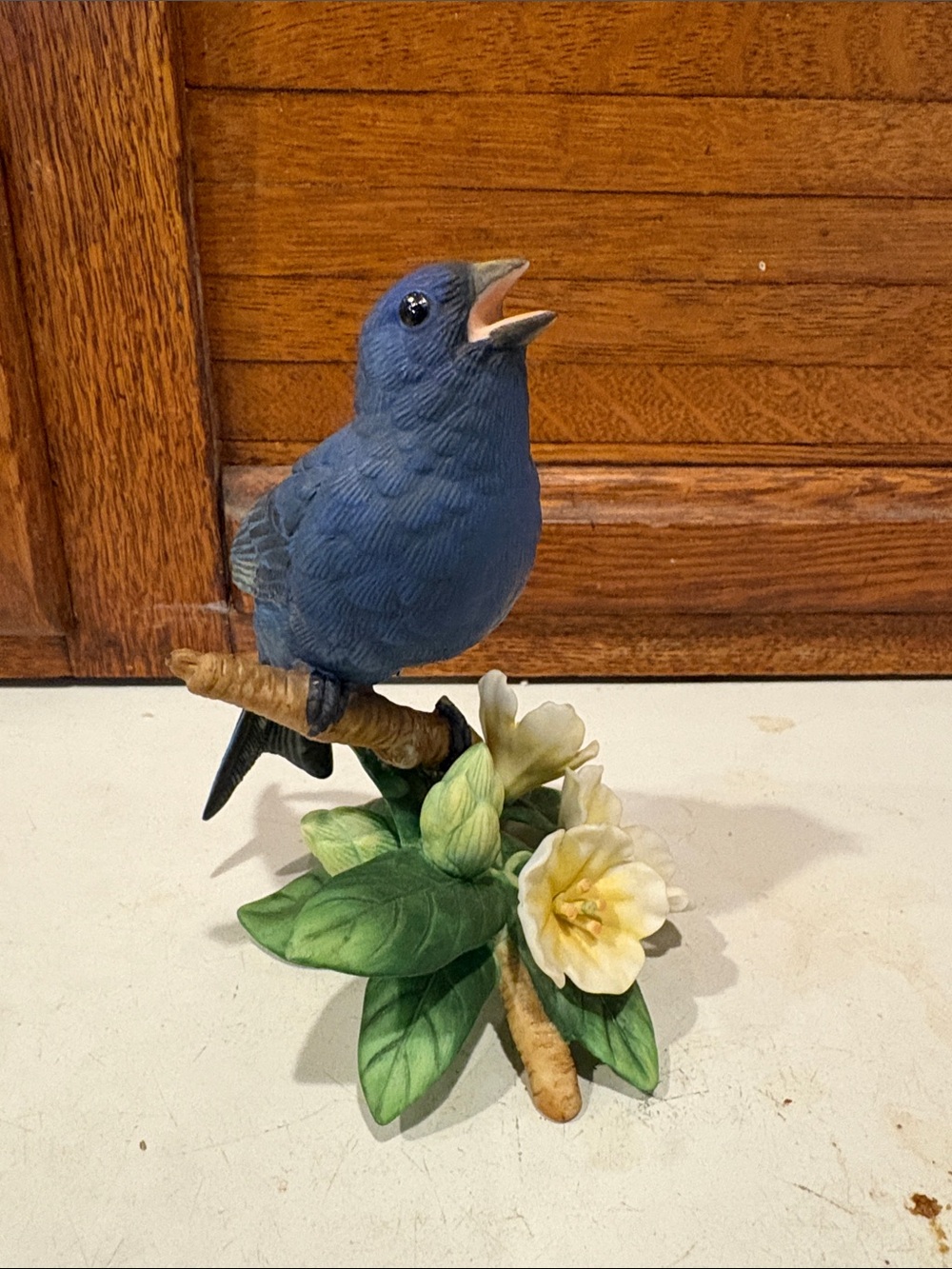Indigo bunting porcelain bird by Lenox - Decorative Pets Bird Accent